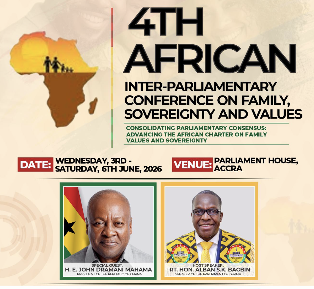 The anti-gay Fourth African Inter-Parliamentary “Family, Sovereignty and Values” Conference, previously planned for the Four Points by Sheraton hotel, then at the Accra Ridge Church, will now be held at Parliament House. (Image courtesy of the Parliament of Ghana on Facebook)