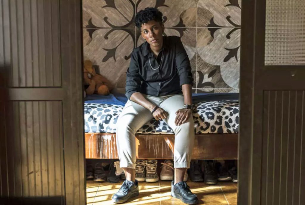 English teacher and artist Janette da Graca works to improve awareness. (Photo courtesy of AFP)