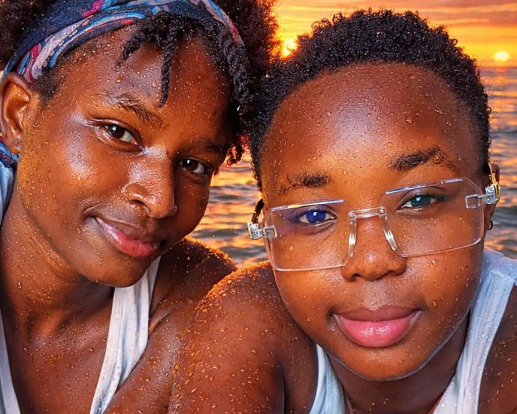 Ugandans Alesi Diana Denise, left, and Wendy Faith were arrested in February with their social media pictures like this one, above, cited as evidence against them (Photo courtesy of The Guardian, which noted that the photo was supplied to them and may have been digitally enhanced at source)