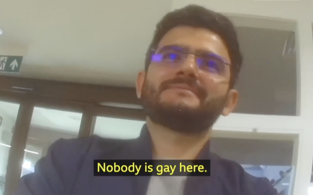 Photo from undercover BBC probe of people claiming to be gay in order to win asylum in Britain. (Photo courtesy of the BBC)