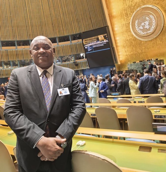 Chris Baryomunsi, Uganda’s minister for health, the the United Nations. (Photo courtesy of Chris Baryomunsi via X)