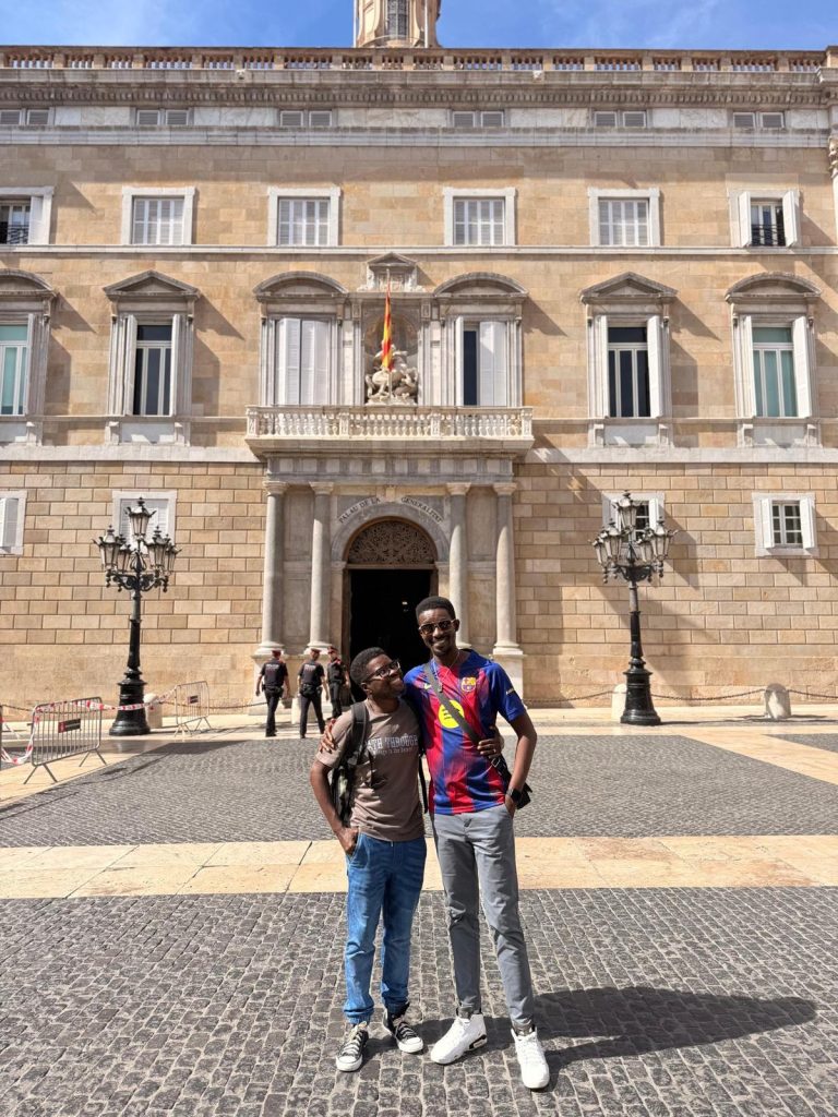 George Freeman Browne and Edwin Bolaji Deen at Plaça Sant Jaume in Barcelona, Catalonia, Spain.
