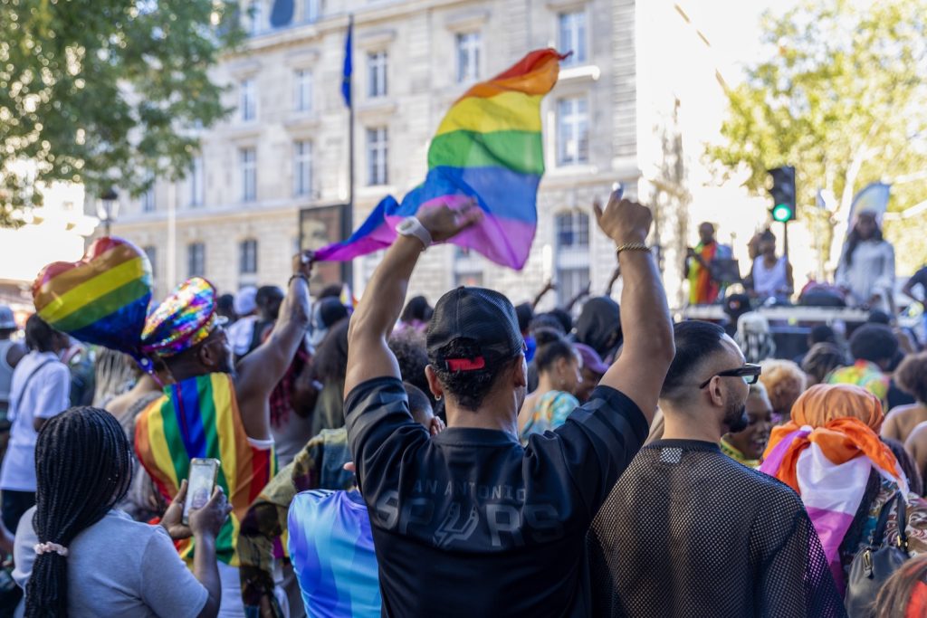 Celebrating in Paris during last month's Global Black Pride parade. (Thomas Flattard photo courtesy of Ebony)