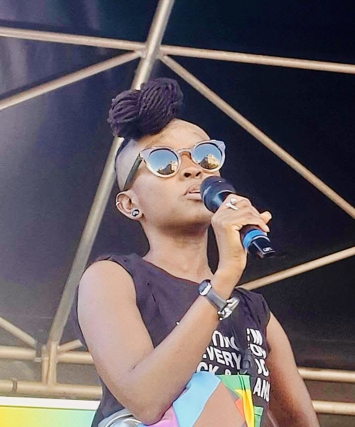 Marame Kane, director of Global Black Pride 2026, speaks in Paris on Sept. 12, 2026,. (Tatiana Segala-Mombruno photo used under a Creative Commons license via Wikimedia Commons).